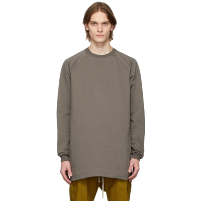 Shop Rick Owens Taupe Baseball Sweatshirt In 34 Dust