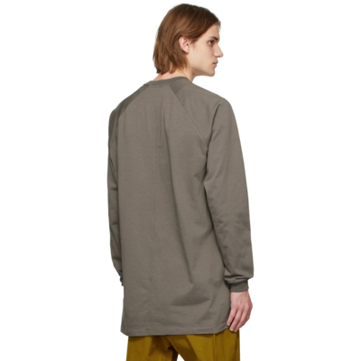 Shop Rick Owens Taupe Baseball Sweatshirt In 34 Dust