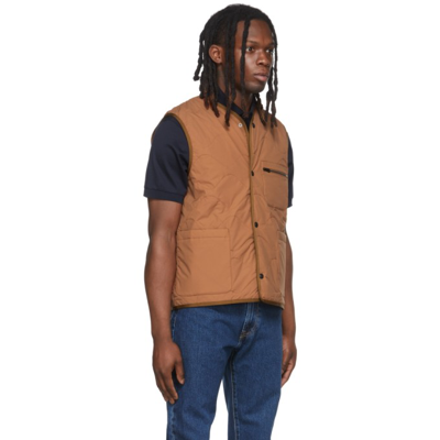 Shop Paul Smith Brown Recycled Nylon Quilted Vest In 62 Browns