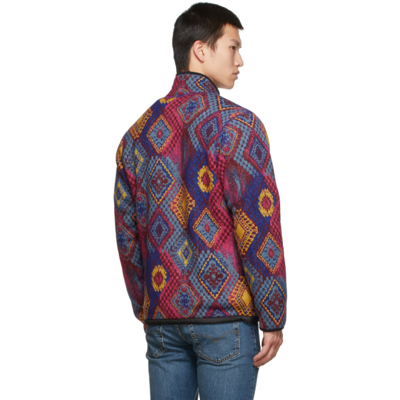 Shop Aries Multicolor Fleece Graphic Zip Jacket