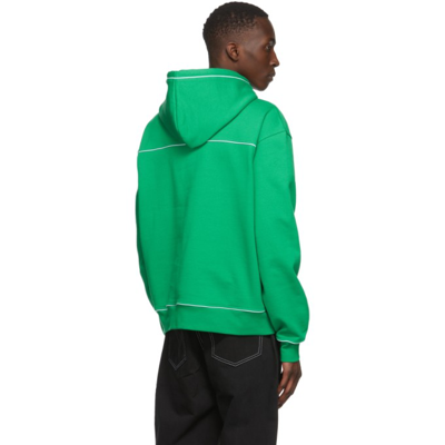 Shop Jacquemus Green 'le Sweatshirt Vague' Hoodie In Print Logo Wave Gree