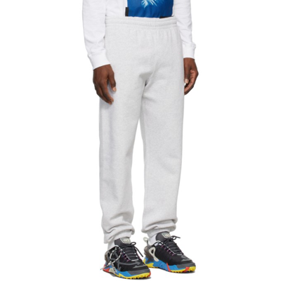 Shop Off-white Grey Slim Diag Outline Lounge Pants In Grey Melange