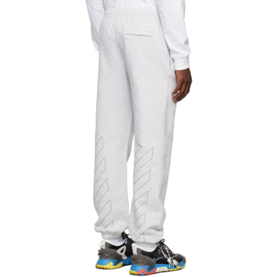 Shop Off-white Grey Slim Diag Outline Lounge Pants In Grey Melange