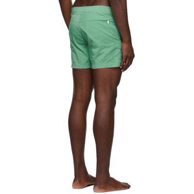 Shop Tom Ford Green Compact Poplin Swim Shorts In V03 Light Green