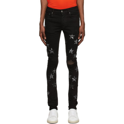 Shop Amiri Black Bandana Star Jeans In Black / Black