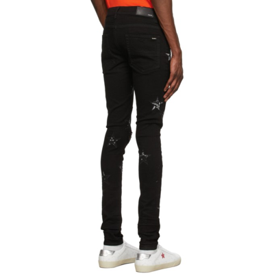 Shop Amiri Black Bandana Star Jeans In Black / Black