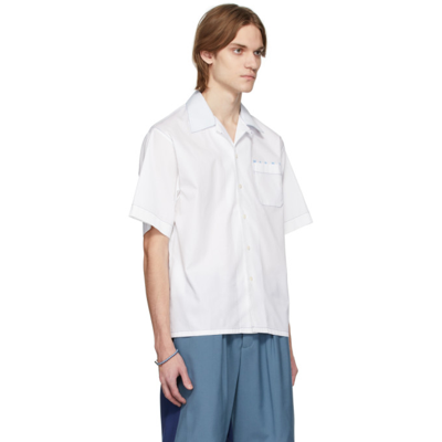 Shop Marni White Bowling Short Sleeve Shirt In Low01 Lily White*