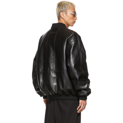 Shop Lu'u Dan Ssense Exclusive Reversible Black Faux-leather 80's Hong Kong Jacket