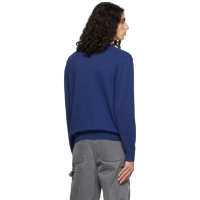 Shop Kenzo Blue Logo Classic Sweater In 78 - Ink