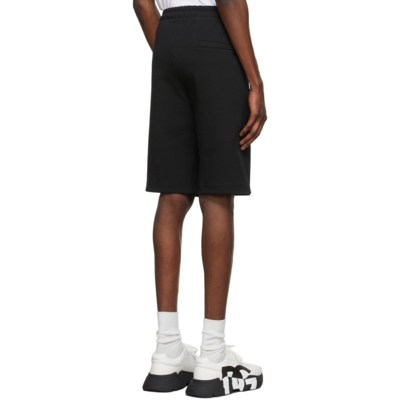 Shop Dolce & Gabbana Black Embroidered Jogging Shorts In N0000 Nero