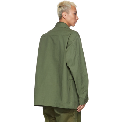 Shop Engineered Garments Green Jungle Fatigue Jacket In Olive Cotton Ripstop