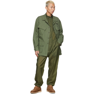 Shop Engineered Garments Green Jungle Fatigue Jacket In Olive Cotton Ripstop