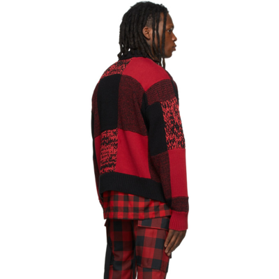 Shop Sacai Red & Black Buffalo Check Sweatshirt In 751 Red