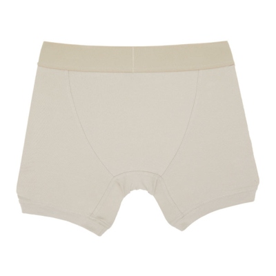 Shop Fear Of God Two-pack Beige Boxer Briefs In Cement