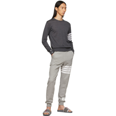Shop Thom Browne Grey Merino 4-bar Sweater In 022 Dark Gr