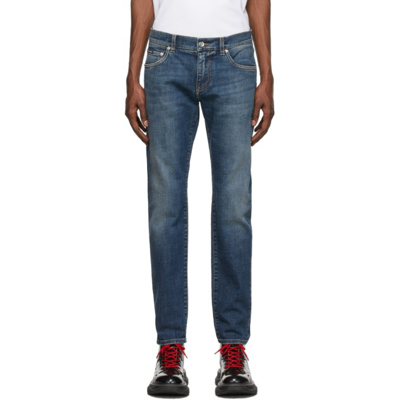 Shop Dolce & Gabbana Grey Stretch Slim-fit Jeans In S9001 Variante Abbin