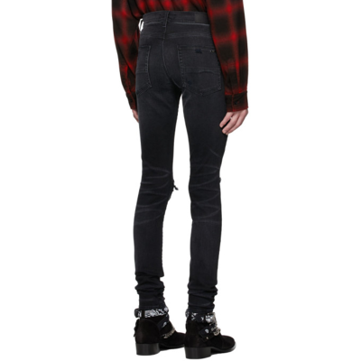 Shop Amiri Black Mx1 Cracked Paint Jeans In Aged Black