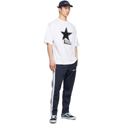 Shop Palm Angels White & Black Rockstar T-shirt In White Black