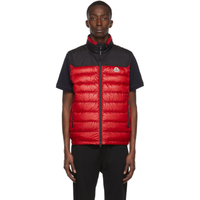 Shop Moncler Red Ortac Down Vest In 448 Red