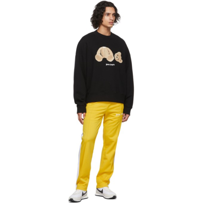 Shop Palm Angels Black Bear Sweatshirt In Black Brown
