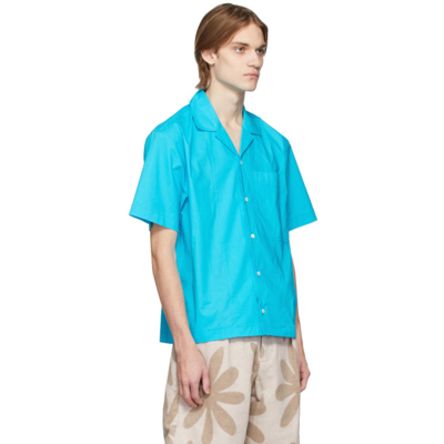 Shop Jacquemus Blue 'la Chemise Blu' Shirt In Turquoise