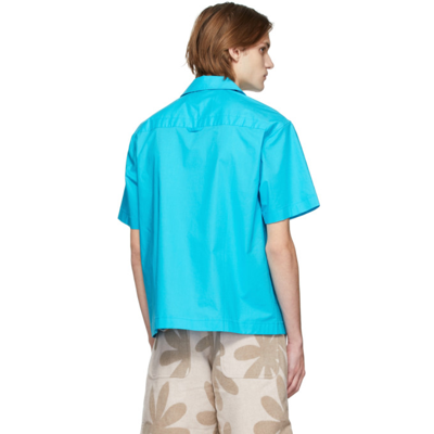 Shop Jacquemus Blue 'la Chemise Blu' Shirt In Turquoise