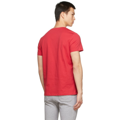 Shop Balmain Red Printed Logo T-shirt In Mab Rouge/noir