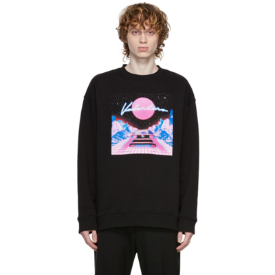 Shop Valentino Black Virtual Runner Sweatshirt