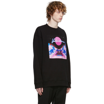 Shop Valentino Black Virtual Runner Sweatshirt