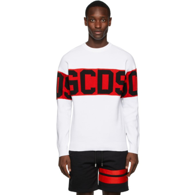 Gcds White Band Logo Sweatshirt | ModeSens