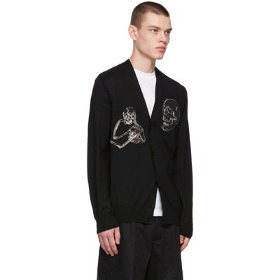 Shop Alexander Mcqueen Black Crystal Cardigan In 1407 Black/silver