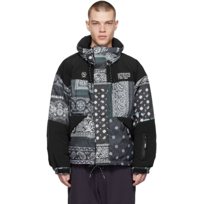 Neighborhood Black Down Bandana Chopped Jacket In Blue | ModeSens