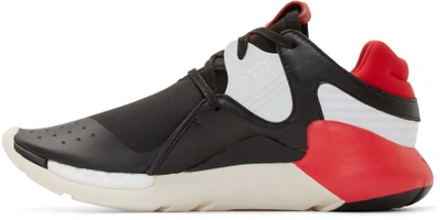 Shop Y-3 Black & Red Boost Qr Sneakers