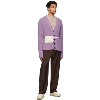 Shop Jil Sander Purple Knit Cardigan In 516 - Mauve