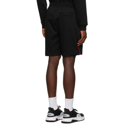 Shop Hugo Black Logo Tape Shorts In 1 Black