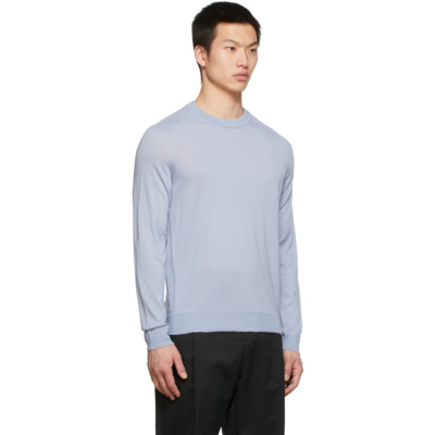 Shop Dunhill Blue Superfine Sweater In 450 Pale Blue