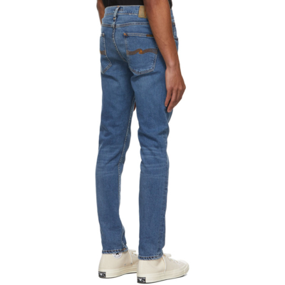 Shop Nudie Jeans Blue Lean Dean Jeans In Lost Orange