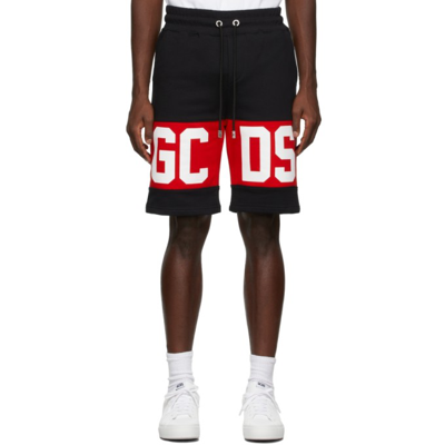 Shop Gcds Black Logo Band Shorts In 02 Black