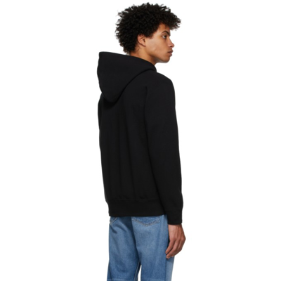 Shop Comme Des Garçons Play Black Layered Double Heart Hoodie In 1 Black