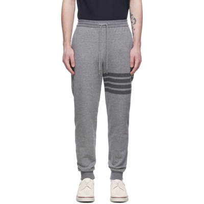 Shop Thom Browne Grey 4-bar Lounge Pants In 035 Med Grey