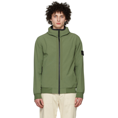 Stone Island Man Olive Green Jacket In Light Soft Shell-r In Khaki |  ModeSens