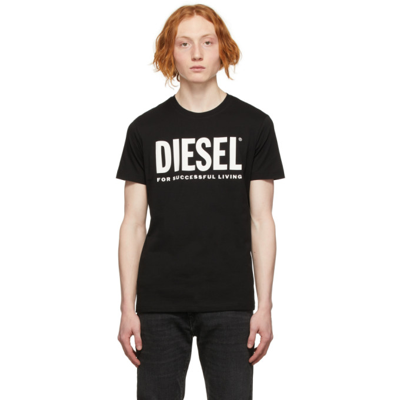 Shop Diesel Black Ecologo T-shirt In 9xx