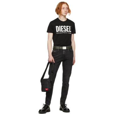Shop Diesel Black Ecologo T-shirt In 9xx