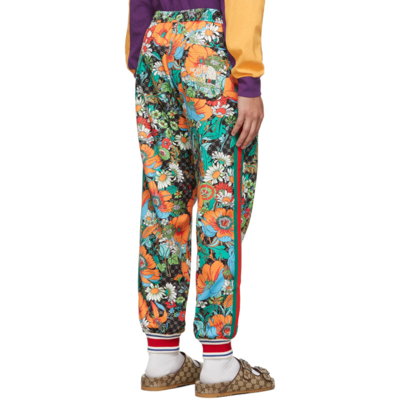 Shop Gucci The North Face Edition Multicolor Floral Lounge Pants In 1099 Black/orange/mu