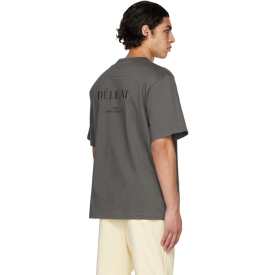 Shop Juunj Grey 'délicat' Graphic Half Sleeve T-shirt In 3 Grey