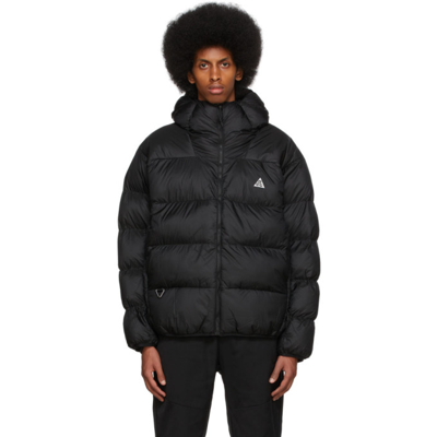 Shop Nike Black Therma-fit Adv Acg Lunar Lake Jacket In Black/black/light Ar