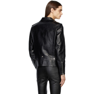 Shop Saint Laurent Black Classic Motorcycle Jacket In 1000 Black