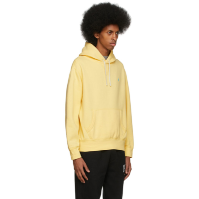 Shop Polo Ralph Lauren Yellow Fleece Hoodie In Empire Yellow