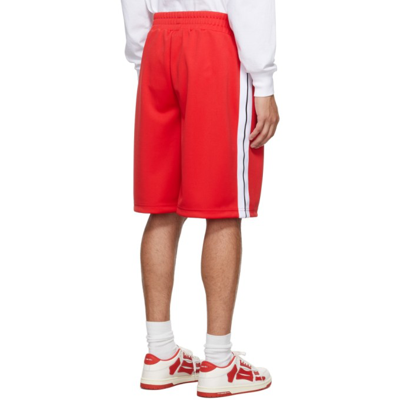 Shop Palm Angels Red Classic Track Shorts In Red White