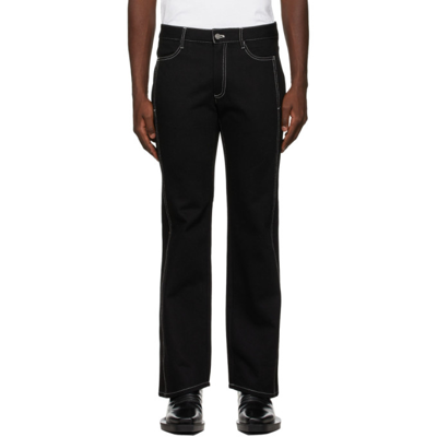 Shop Dion Lee Black White Weft Signature Bootcut Jeans